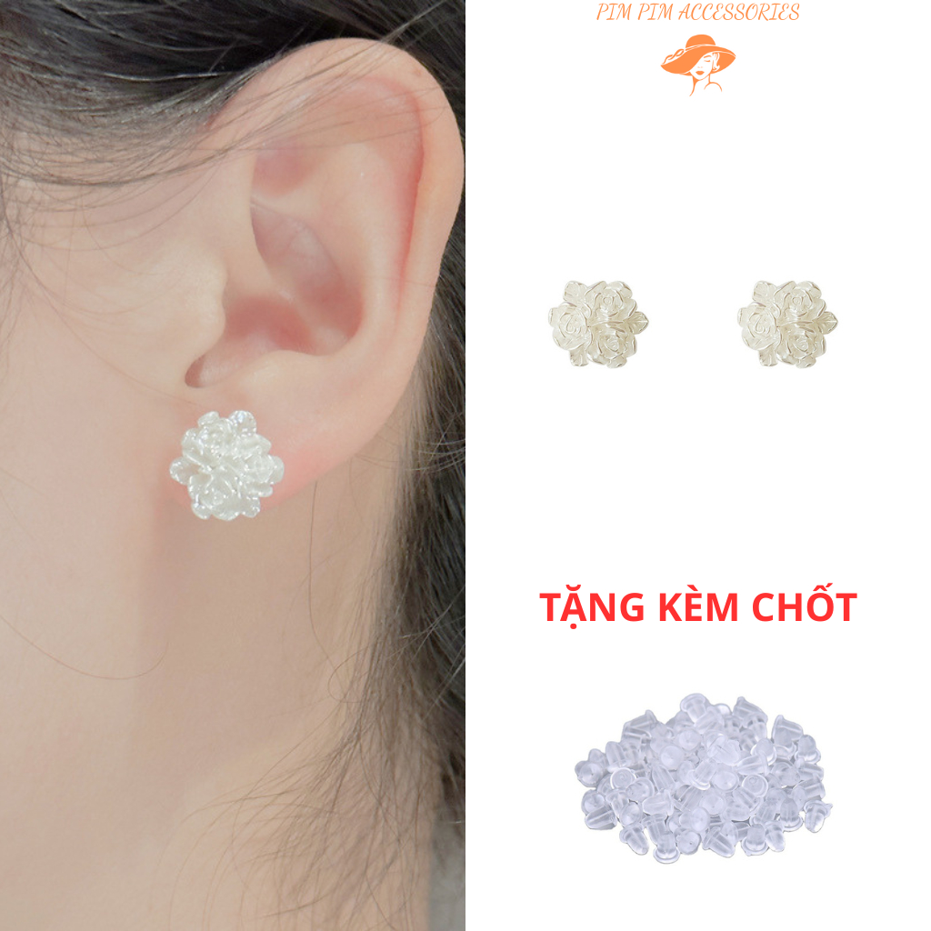 Bông Tai Nữ Hoa Trắng Nhỏ Xinh Thanh Đeo Bạc 925 Phong Cách Hàn Quốc