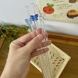 Ống Hút Thủy Tinh Có Nơ – Dễ Thương, An Toàn, Tái Sử Dụng
