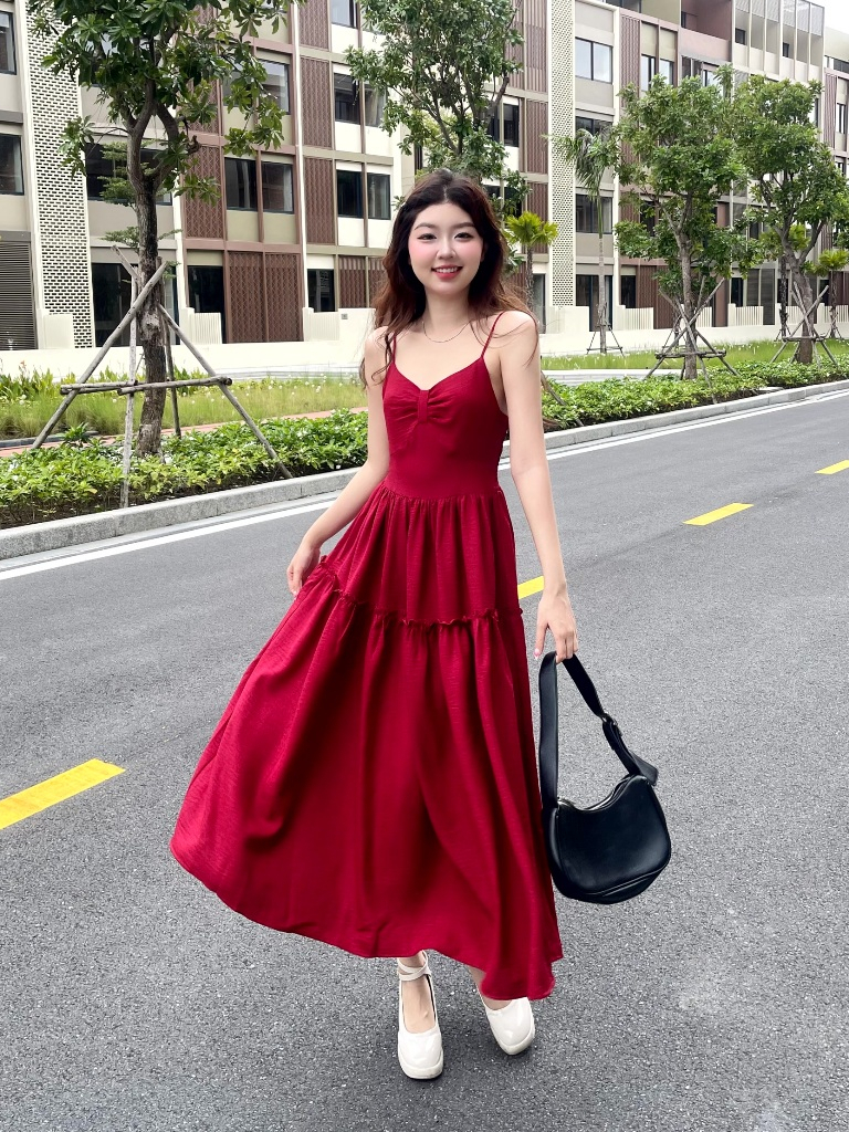 Ảnh Đầm Maxi GAGO Brand 3 Tầng Đầm 2 Dây Form Rộng Xòe Mocking Thời Trang Nữ GG4991 1
