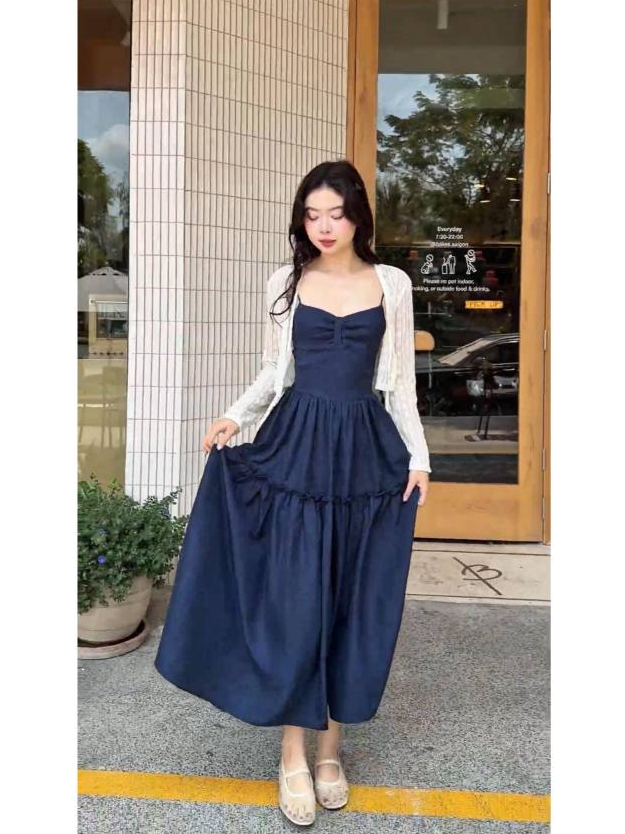 Ảnh Đầm Maxi GAGO Brand 3 Tầng Đầm 2 Dây Form Rộng Xòe Mocking Thời Trang Nữ GG4991 2