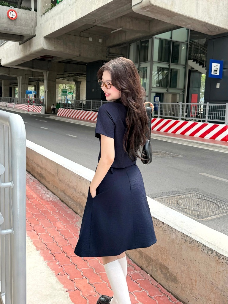 Ảnh Set áo váy đũi cổ tàu GAGO Brand phong cách Chinese cách điệu tiểu thư sang trọng GA5092 GO5093 1