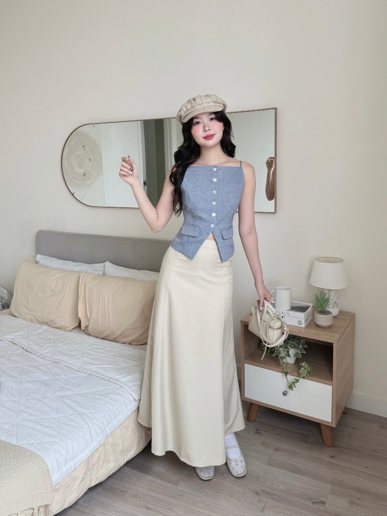 Ảnh Chân váy đuôi cá dáng dài GAGO Brand dây kéo sau tôn dáng thướt tha mềm mại GO4973 2