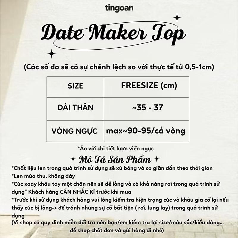 ÁO DATE MAKER TI NGOAN | BigBuy360 - bigbuy360.vn