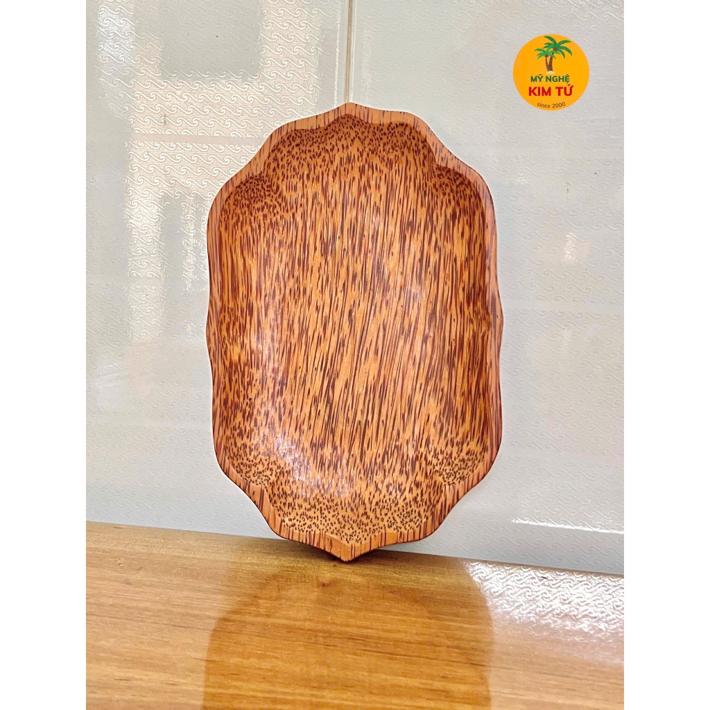 Dĩa Gỗ Dừa Nguyên Khối Hình Hoa Lục Giác KIM TỨ - Mỹ Nghệ Dừa Bến Tre Cao Cấp, Hàng Chuẩn Loại 1