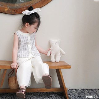 [B&G] Sét bộ áo line quần thô cotton dài mùa hè cho bé gái từ 12-45kg(2-12 tuổi)