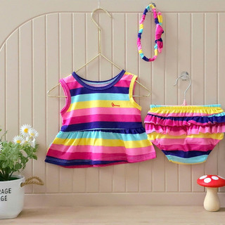 Bộ babydoll hè chính hãng Bunny chất thun cotton cho bé gái 3-10kg(*)