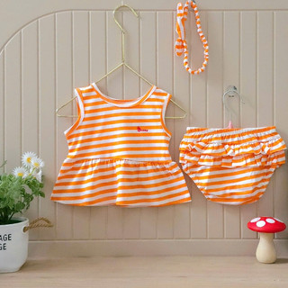 Bộ babydoll hè chính hãng Bunny chất thun cotton cho bé gái 3-10kg(*)