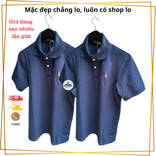 Áo Polo Nam Cổ Bẻ  – Màu Xanh Navy Trẻ Trung, Vải Cotton Mát Mịn, Mặc Gọn Dáng – Đi Làm Đi Chơi