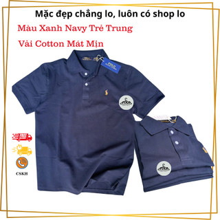 Áo Polo Nam Cổ Bẻ  – Màu Xanh Navy Trẻ Trung, Vải Cotton Mát Mịn, Mặc Gọn Dáng – Đi Làm Đi Chơi