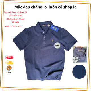 Áo Polo Nam Cổ Bẻ  – Màu Xanh Navy Trẻ Trung, Vải Cotton Mát Mịn, Mặc Gọn Dáng – Đi Làm Đi Chơi