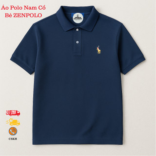 Áo Polo Nam Cổ Bẻ  – Màu Xanh Navy Trẻ Trung, Vải Cotton Mát Mịn, Mặc Gọn Dáng – Đi Làm Đi Chơi