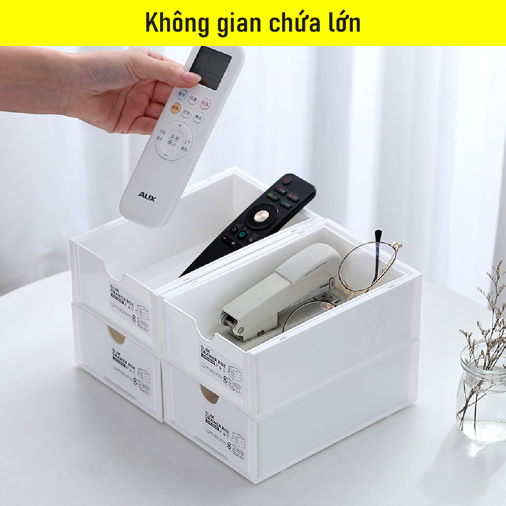 [Giá Rẻ] Hộp nhựa để bàn có ngăn kéo xếp chồng đa năng NTP decor dùng với kệ decor | BigBuy360 - bigbuy360.vn