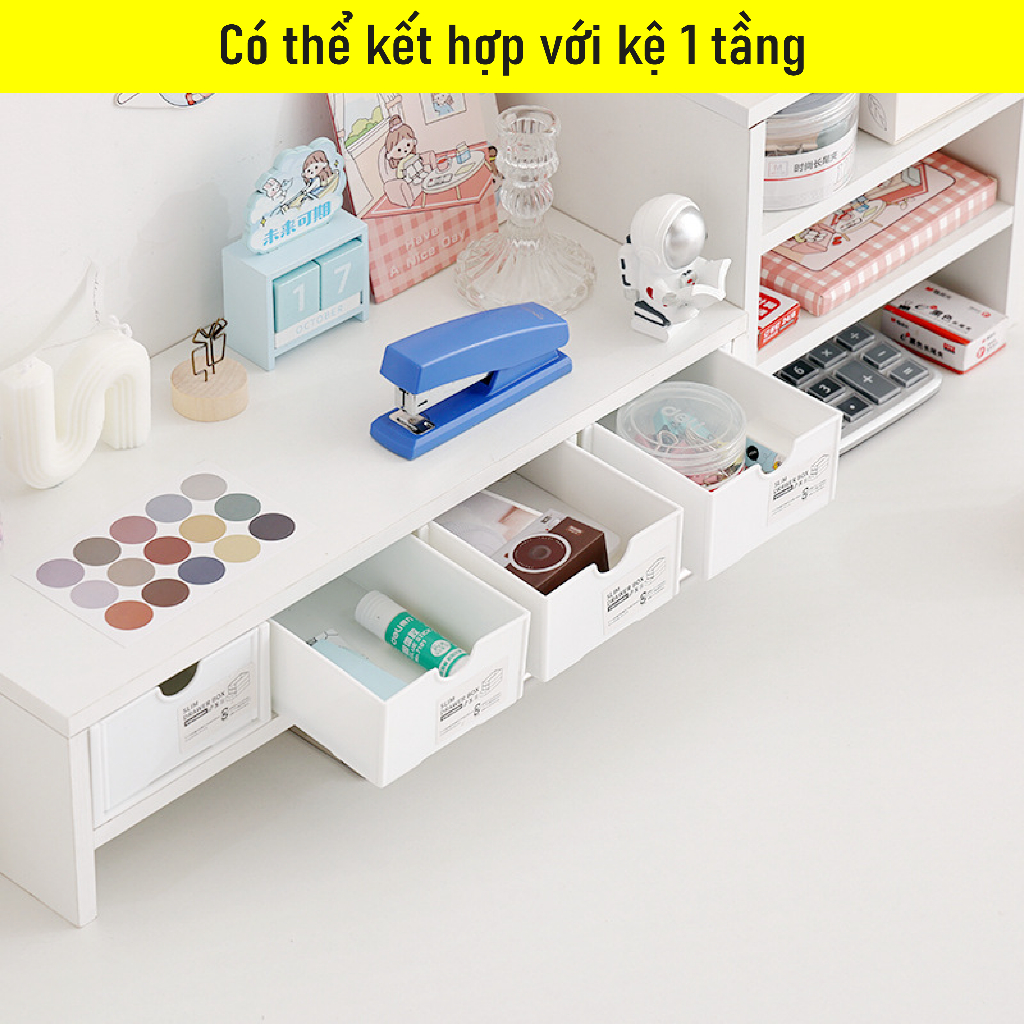 [Giá Rẻ] Hộp nhựa để bàn có ngăn kéo xếp chồng đa năng NTP decor dùng với kệ decor | BigBuy360 - bigbuy360.vn