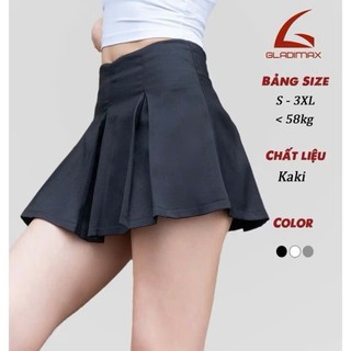 [ NEW ] Chân Váy Xếp Ly 2 Lớp Có Lót Bảo Hộ Gladimax VN152 Hack Dáng l Chất KAKI  l SHORT SKIRT