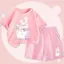 Bộ Ngắn Tay Mùa Hè Chất Vải Cotton Thoáng Mát Cho Các Bé Khi Mặc, Hình 4 Bé Thỏ Đi Tắm (M 130)