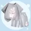 Bộ Ngắn Tay Mùa Hè Chất Vải Cotton Thoáng Mát Cho Các Bé Khi Mặc, Hình 4 Bé Thỏ Đi Tắm (M 130)