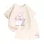 Bộ Ngắn Tay Mùa Hè Chất Vải Cotton Thoáng Mát Cho Các Bé Khi Mặc, Hình 4 Bé Thỏ Đi Tắm (M 130)