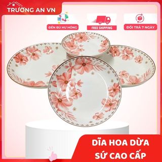 DĨA TRÒN ẢO HOA DỪA HỒNG HOA VĂN 4D - SIZE 6,7,8,9 - Trường An VN