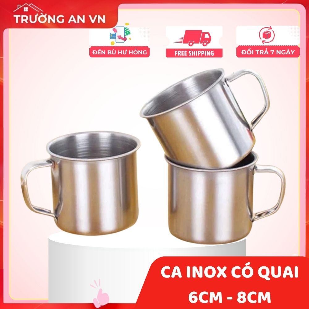 Ca inox có quai cầm miệng 6cm, 7cm, 8cm, cốc inox có quai cầm - Trường ...