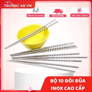 BỘ ĐŨA INOX CAO CẤP - VỈ 5 ĐÔI - Trường An VN
