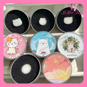 Hộp phủi cọ khô /vệ sinh cọ trang điểm xịn sò dán nhãn cute mới về MiNhonShop -