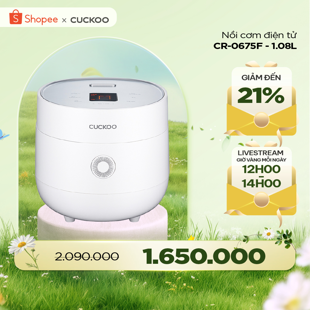 Ảnh Nồi cơm điện tử CUCKOO CR-0675F phiên bản quốc tế 1,08 lít- Lòng nồi chống dính - Hàng chính hãng 1