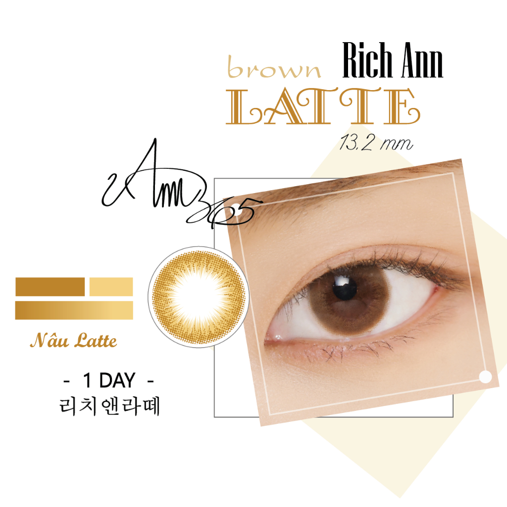 Ảnh Kính áp tròng ANN 365 đeo 1 ngày Ann Choco, Ann Brown có độ cận loạn từ 0.0 - 8.0 nội địa Hàn Quốc 3