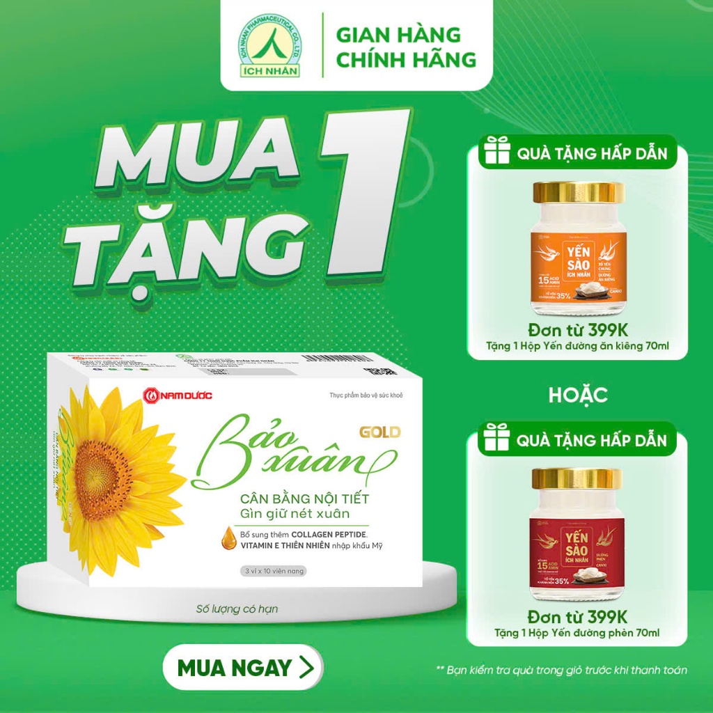 Ảnh Combo 3 hộp viên uống Bảo Xuân Gold giúp tăng cường nội tiết tố nữ, làm đẹp da, gìn giữ nét xuân 1