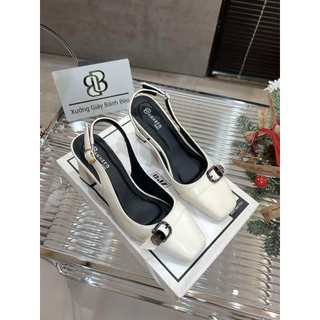 Giày sandal cao gót mũi vuông 5P và 7P 4 màu xinh xắn , đáng iu Giày Bánh Bèo mã SandalBeltmuivuong
