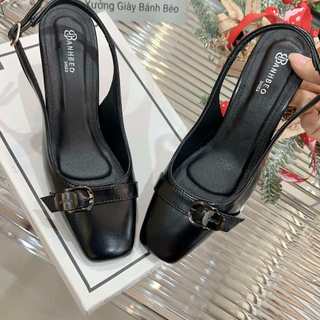 Giày sandal cao gót mũi vuông 5P và 7P 4 màu xinh xắn , đáng iu Giày Bánh Bèo mã SandalBeltmuivuong