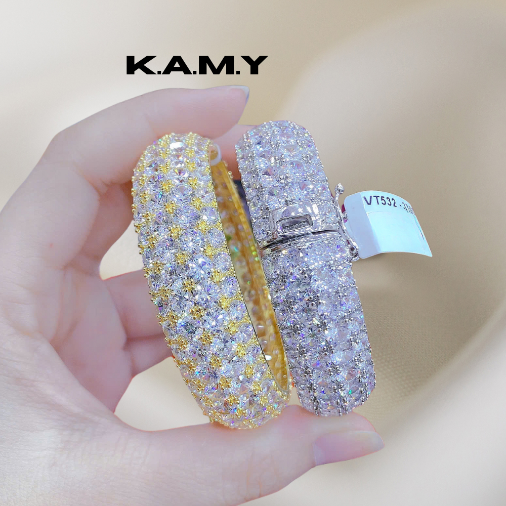 [Vòng Tay Nữ] Lắc Tay Đính Đá Bản To Lấp Lánh – Trang sức  K.A.M.Y