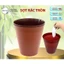 Thùng rác tròn TL-086 [ màu : Nâu gỗ ] nhà hàng, quán ăn, trường mầm non
