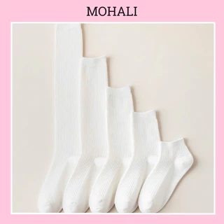 Tất vớ cao thấp trơn gân nam nữ freesize chất cotton kháng khuẩn không bai xù MOHALISOCKS VC002