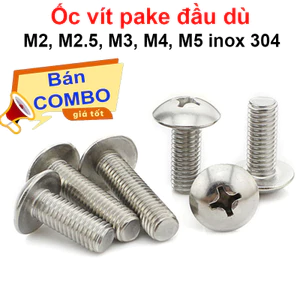Ốc vít pake đầu dù M3 inox 304 dài 6-15mm