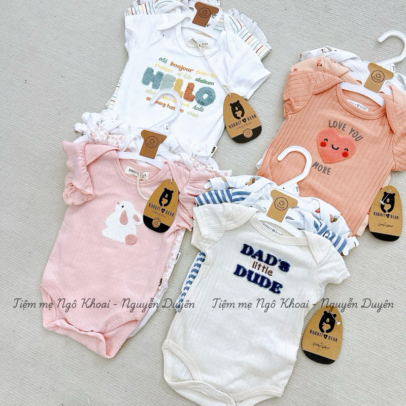 [MD69]set 3 bodysuit/ áo liền thân ngắn tay Bear chất liệu cotton mềm mát