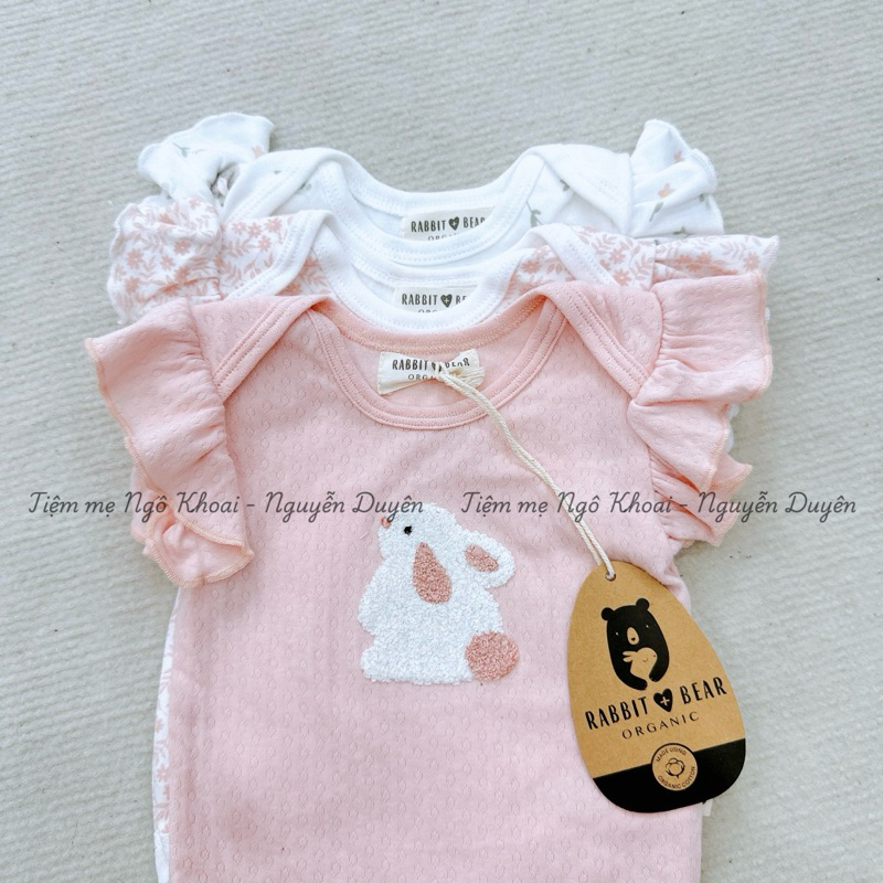 [MD69]set 3 bodysuit/ áo liền thân ngắn tay Bear chất liệu cotton mềm mát