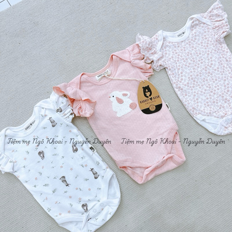 [MD69]set 3 bodysuit/ áo liền thân ngắn tay Bear chất liệu cotton mềm mát