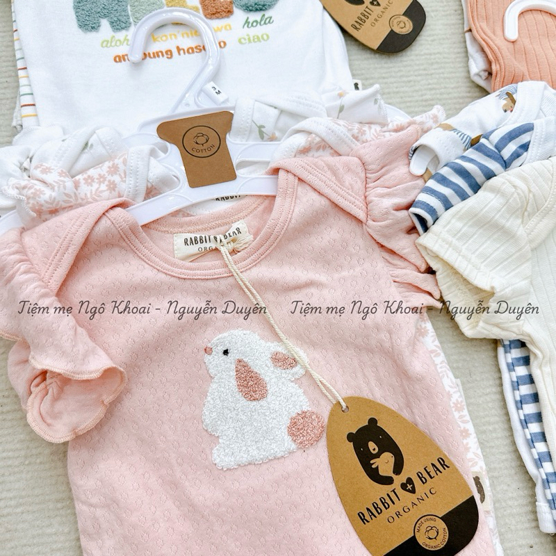 [MD69]set 3 bodysuit/ áo liền thân ngắn tay Bear chất liệu cotton mềm mát