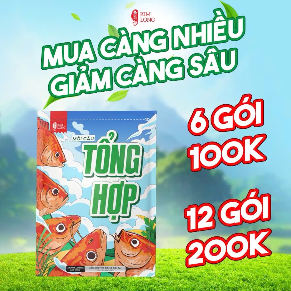 (MUA 5 TẶNG 1)Mồi Câu Kim Long Tổng Hợp 250g Câu Cá Chép, Trắm, Trôi ...