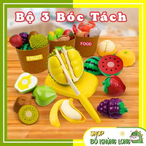 Bộ Cắt Trái Cây Rau Củ Thức Ăn Có Sầu Riêng Đồ Chơi Bóc Tách Rau Củ Thực Phẩm - BỐ KHỦNG LONG