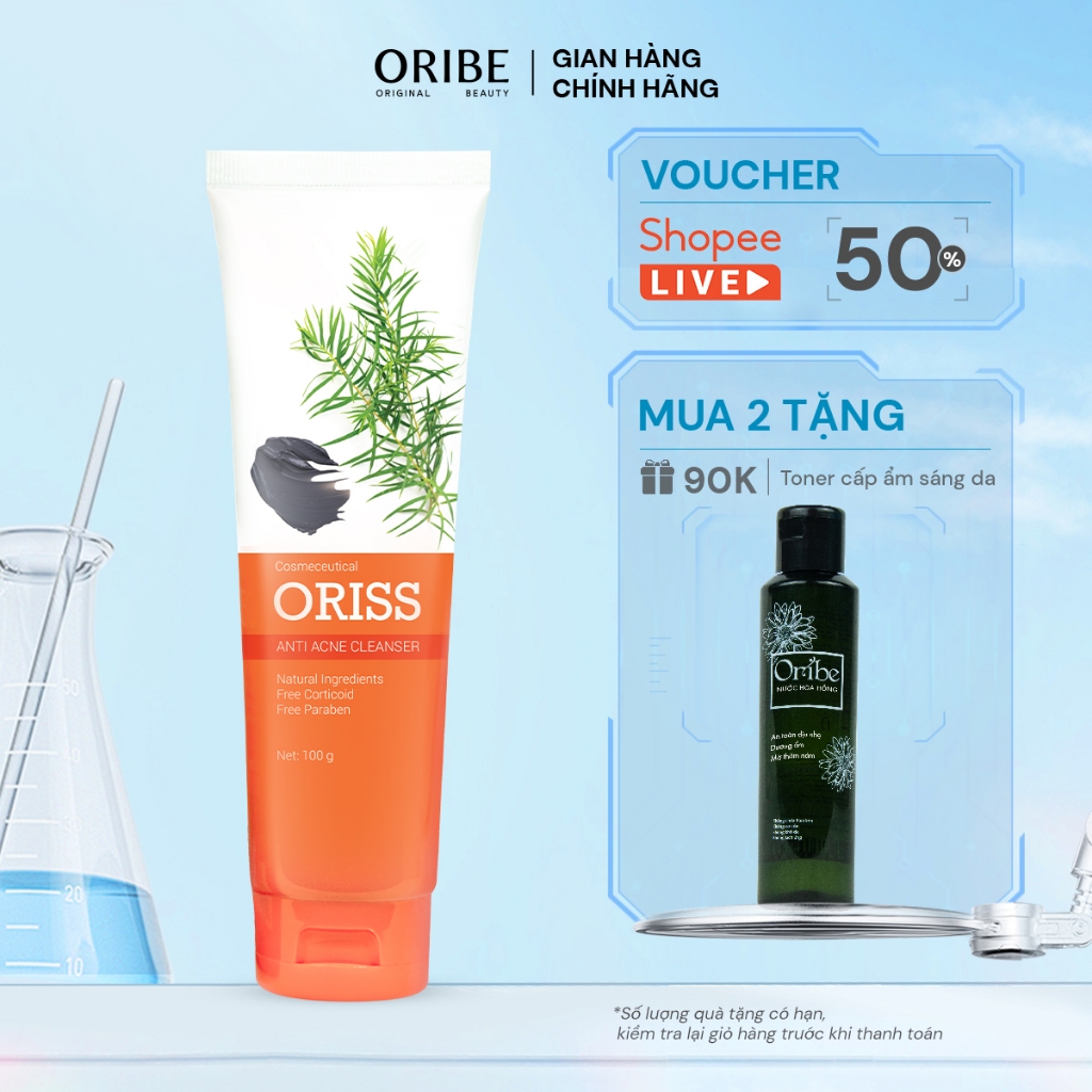 Ảnh Sữa rửa mặt ngừa mụn Oriss dưỡng ẩm tẩy tế bào chết thu nhỏ lỗ chân lông 100g 1