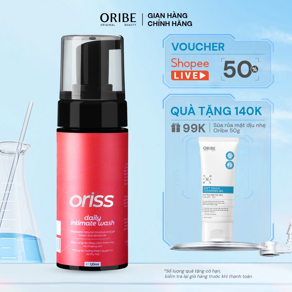 Ảnh Dung dịch vệ sinh phụ nữ dạng bọt Oriss Daily Intimate Wash hỗ trợ làm sạch dịu nhẹ hương nước hoa 120ml 1
