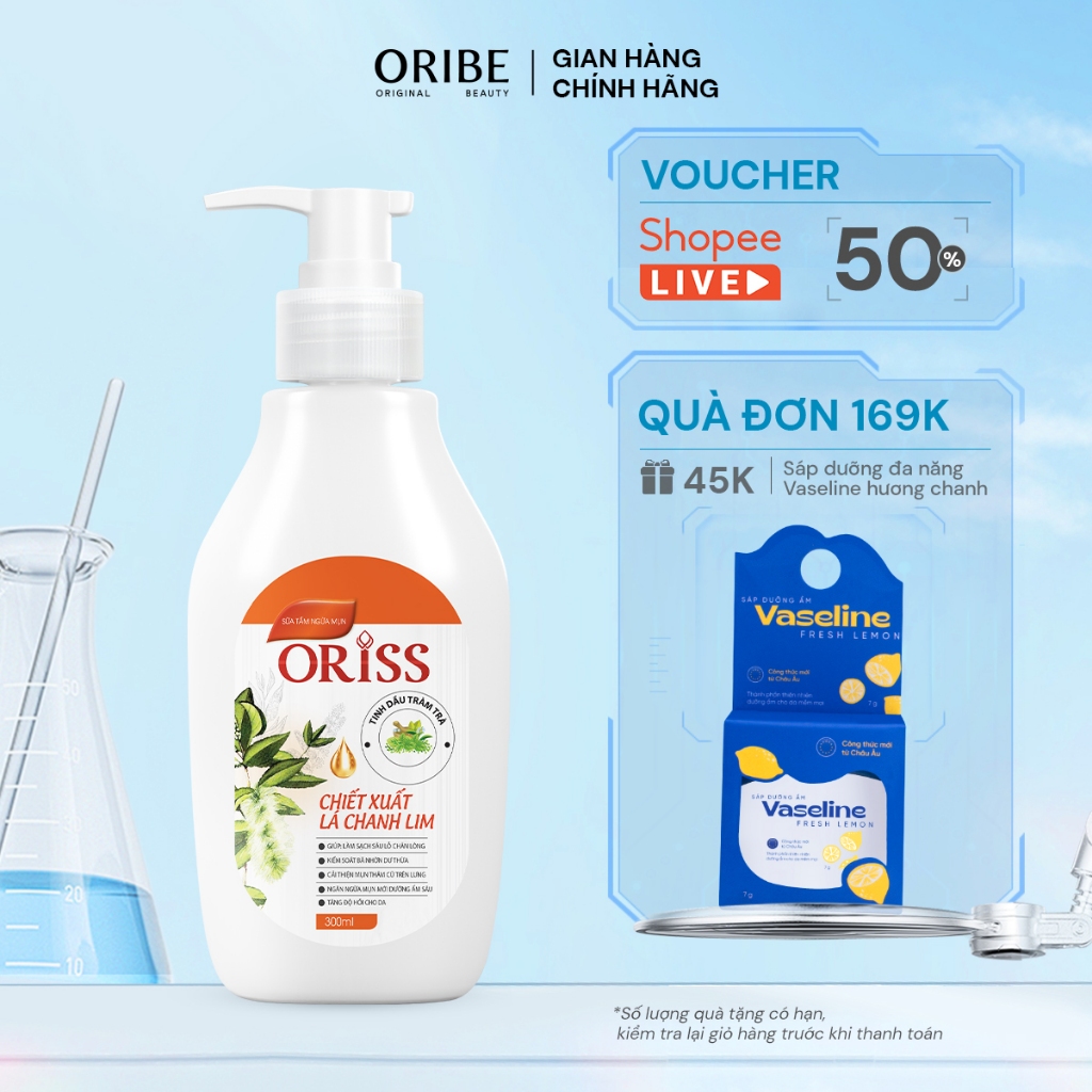 Ảnh Sữa tắm Oriss khỏi mụn lưng giảm thâm mụn, viêm nang lông chai 300ml 1