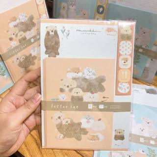VPP Nhật Bản 🇯🇵 Giấy viết thư Kèm Bao thư mẫu bạn Rái Cá & Cún Con và Koala ♥ Letter Set Pet friends