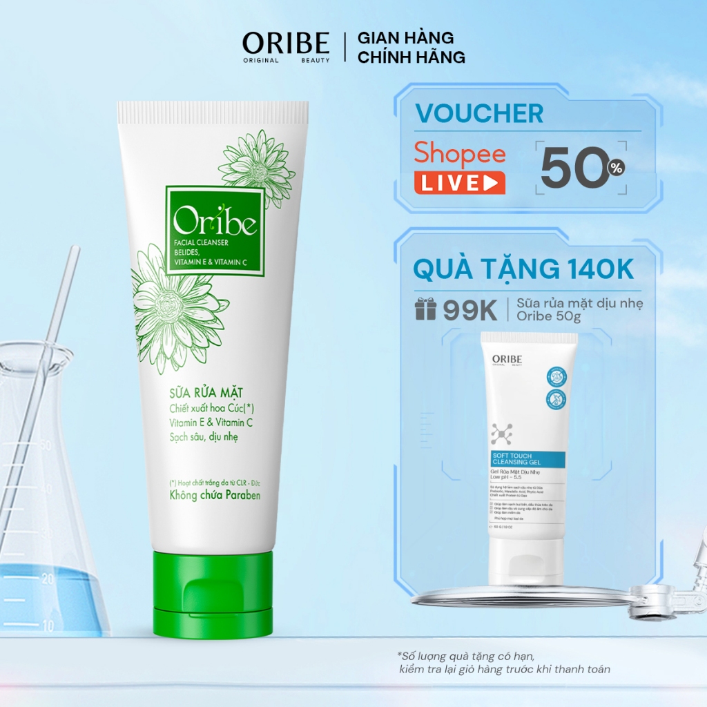 Ảnh Sữa rửa mặt hoa cúc Oribe tạo bọt mềm mịn làm sạch sâu dịu nhẹ 100g 1