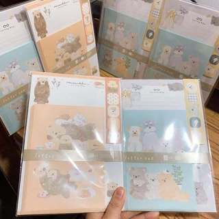 VPP Nhật Bản 🇯🇵 Giấy viết thư Kèm Bao thư mẫu bạn Rái Cá & Cún Con và Koala ♥ Letter Set Pet friends