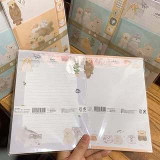 VPP Nhật Bản 🇯🇵 Giấy viết thư Kèm Bao thư mẫu bạn Rái Cá & Cún Con và Koala ♥ Letter Set Pet friends