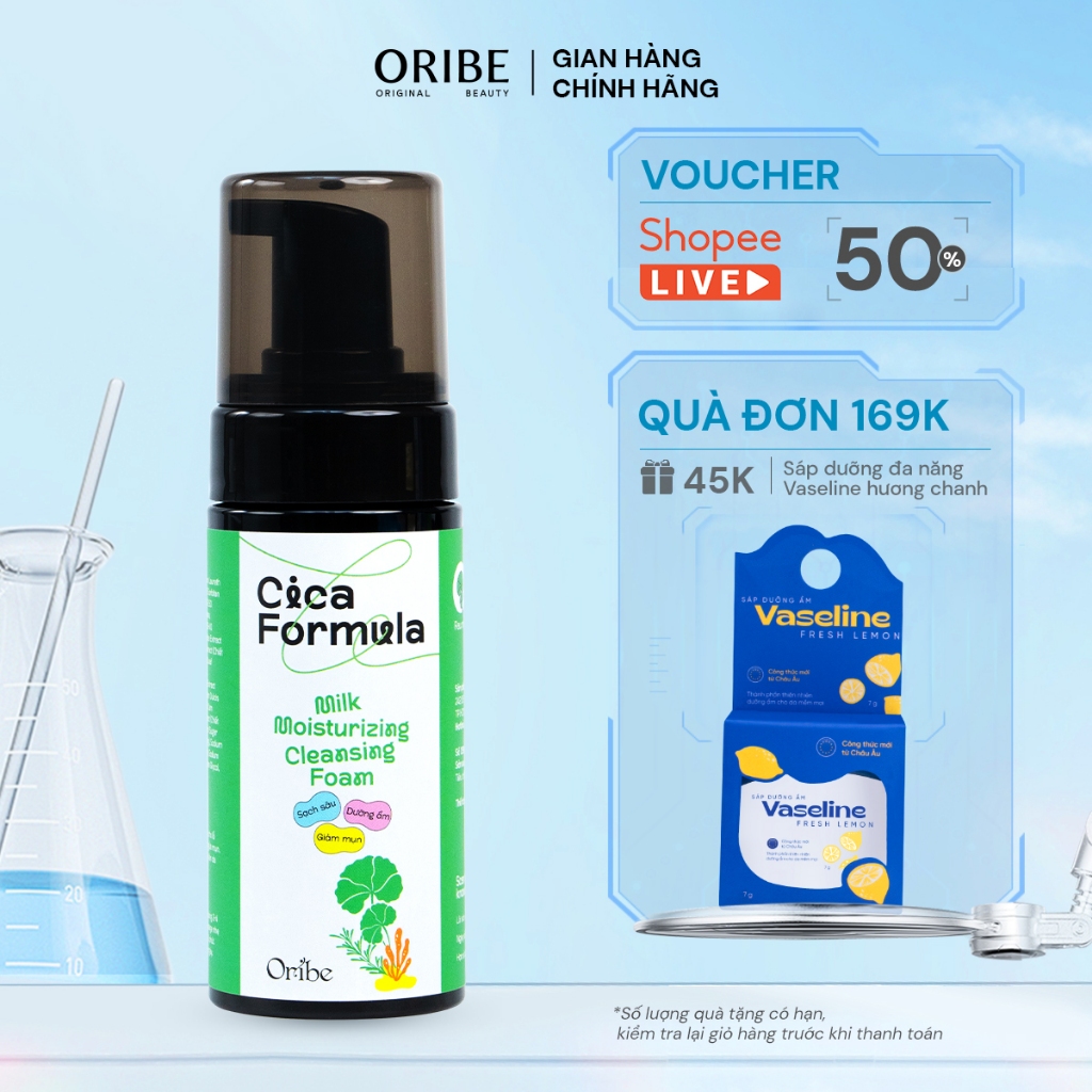 Ảnh Sữa rửa mặt rau má tạo bọt Oribe làm sạch sâu dưỡng ẩm cho da mụn da dầu nhạy cảm 120ml 1