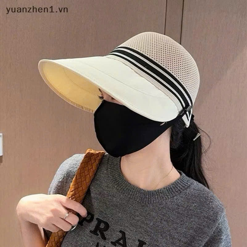 Mũ phối lưới có nút cài khẩu trang 3 sọc