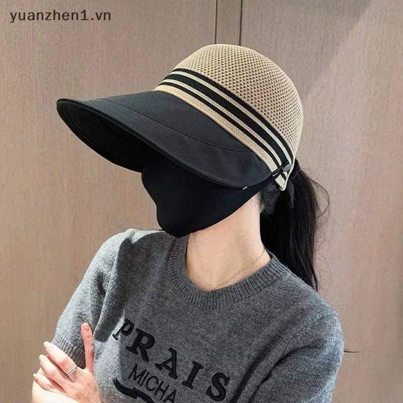 Mũ phối lưới có nút cài khẩu trang 3 sọc